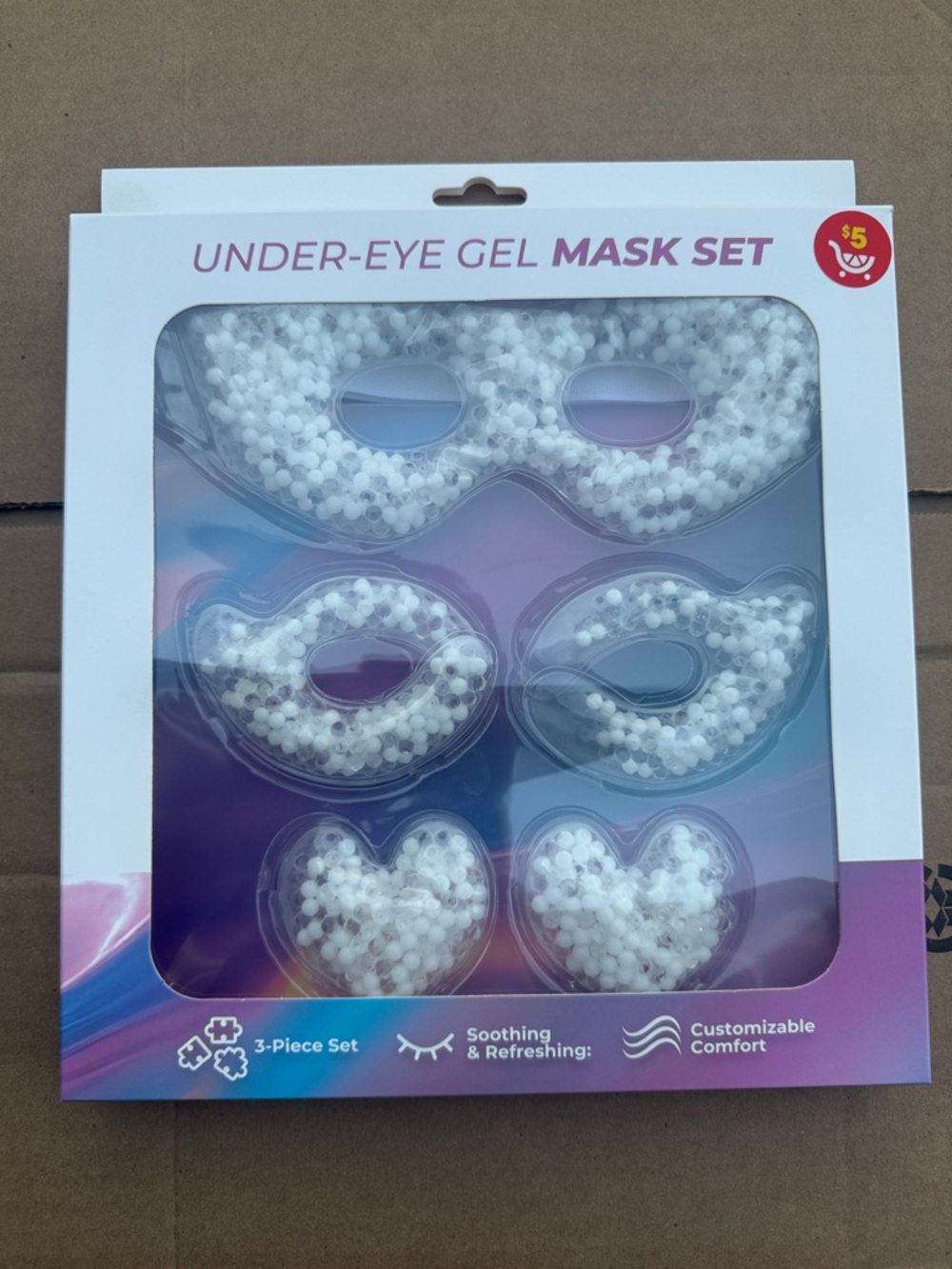 2 for $5 — Under-Eye Gel Mask Set - White Beaded Cooling Masks